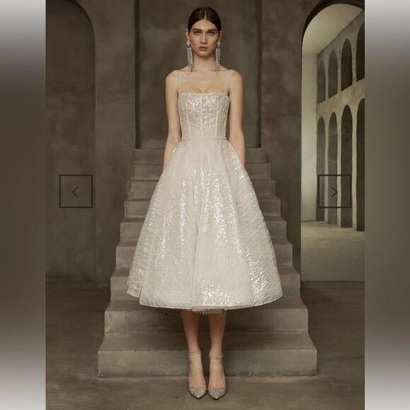 Bronx and Banco Mademoiselle Bridal Midi Dress/ size M - Picture 1 of 10